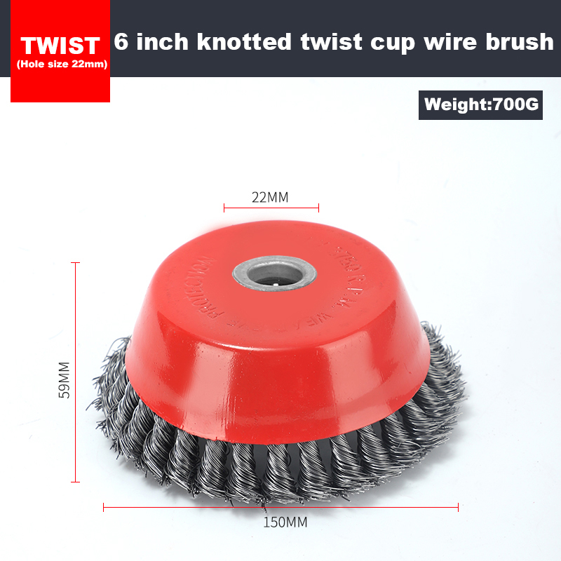 6 Inch Knotted Twist Cup Wire Brush